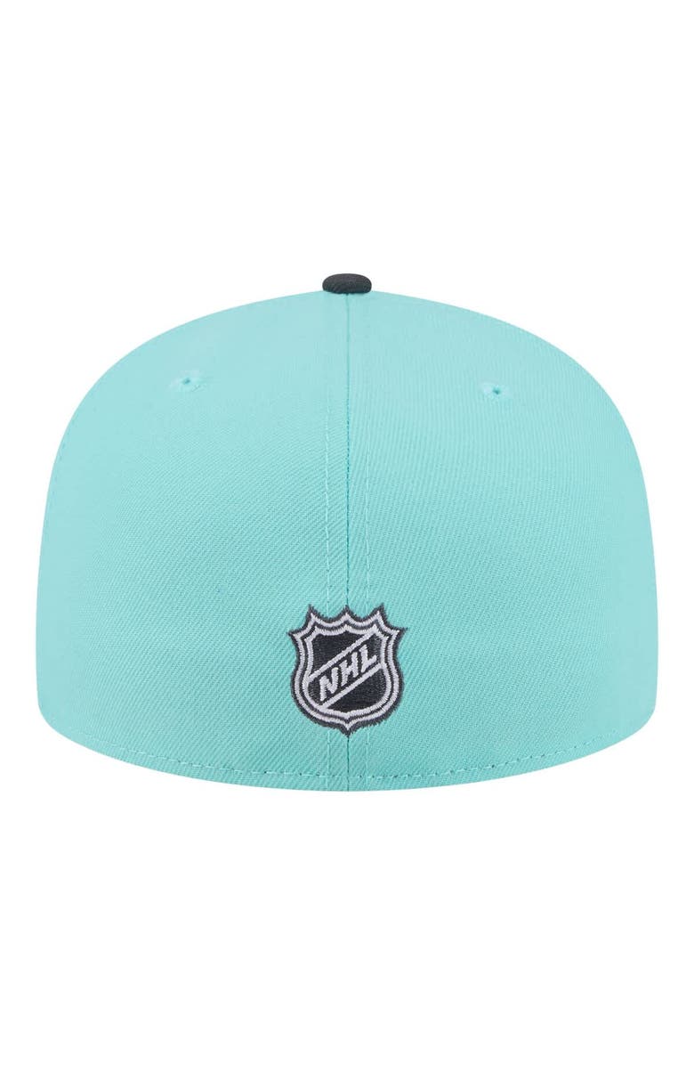 New Era Men's New Era Turquoise/Charcoal Detroit Red Wings Two-Tone Color Pack 59FIFTY Fitted Hat, Alternate, color, Turquoise