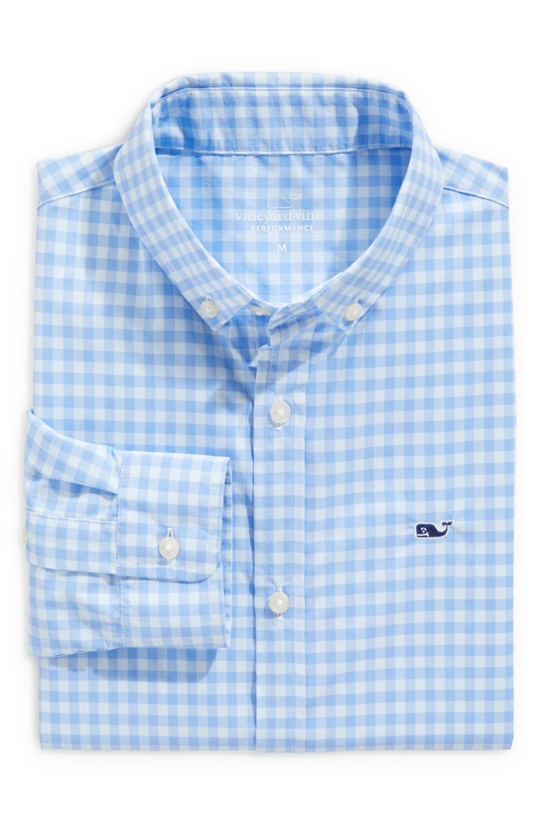vineyard vines Kids' Gingham On the Go Button-Up Shirt, Main, color,