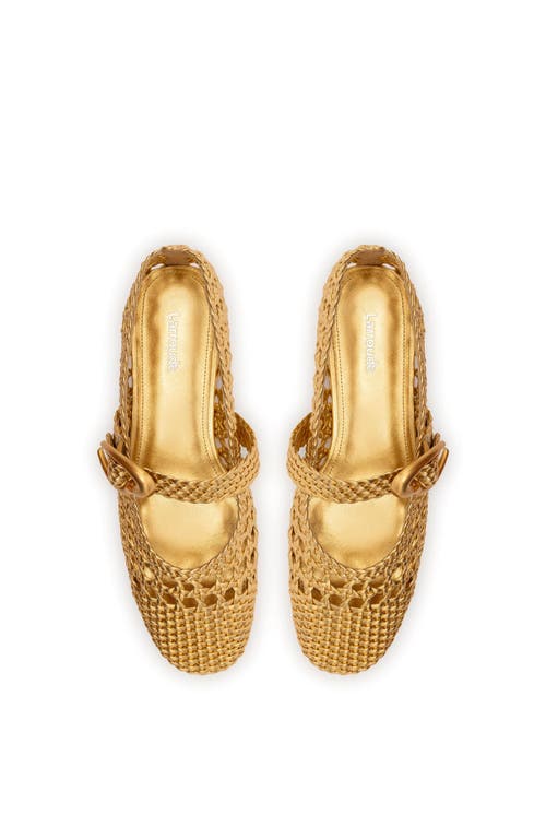 Larroude Verona Macrame Ballet Flats Gold In Gold