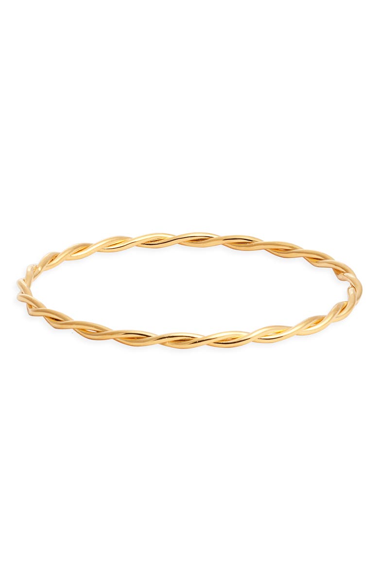 Kiara by Ki-ele Danielle Twist Bangle Bracelet, Main, color, Gold