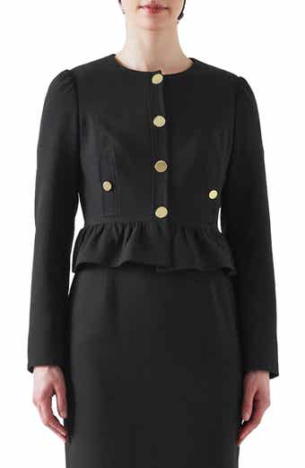Folly Crepe Crop Peplum Jacket
