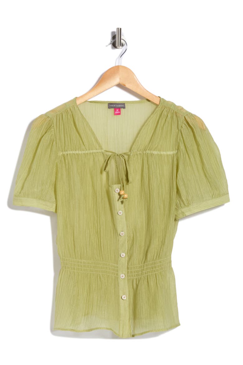 V-Neck Short Sleeve Top, Alternate, color, CACTUS