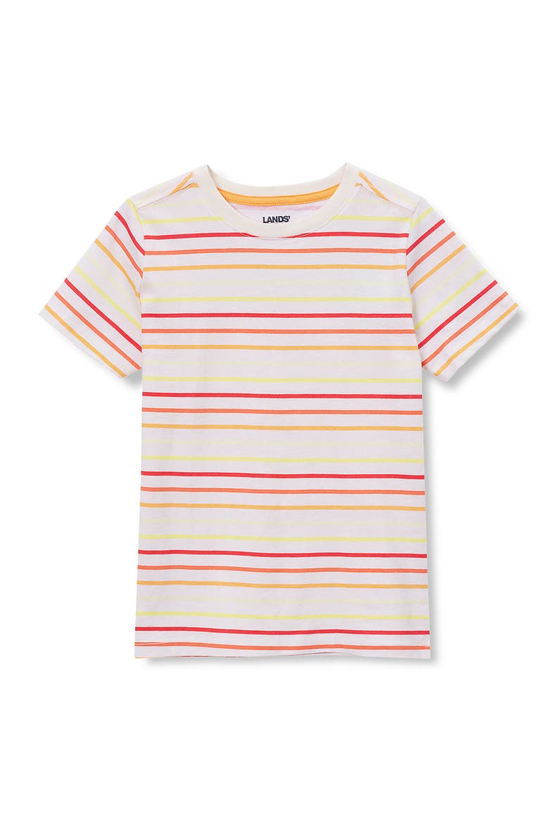 Boys Short Sleeve Stripe Crewneck Tee, Alternate, color, Birch/Pink Stripe