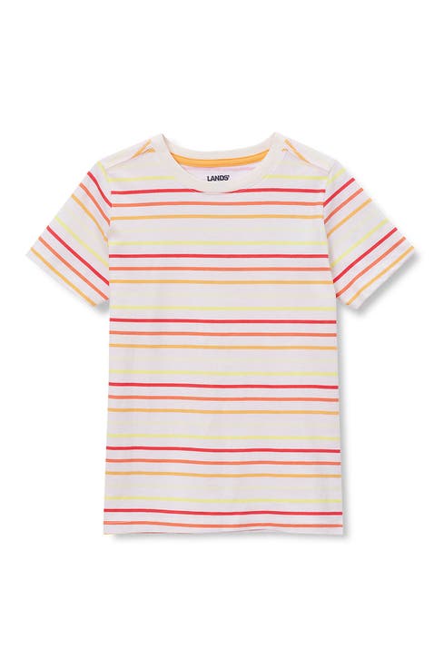 Boys Short Sleeve Stripe Crewneck Tee