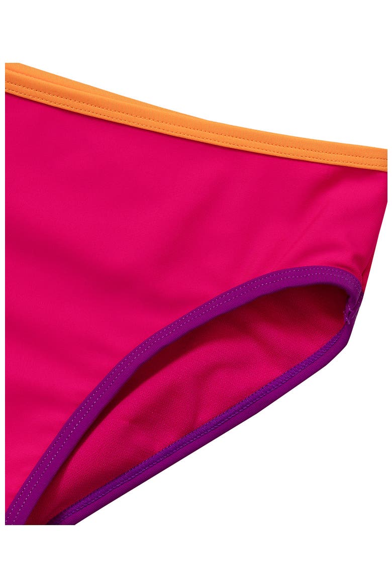 Girls Slim Chlorine Resistant Contrast Bikini Bottoms, Alternate, color, Neon Fuchsia
