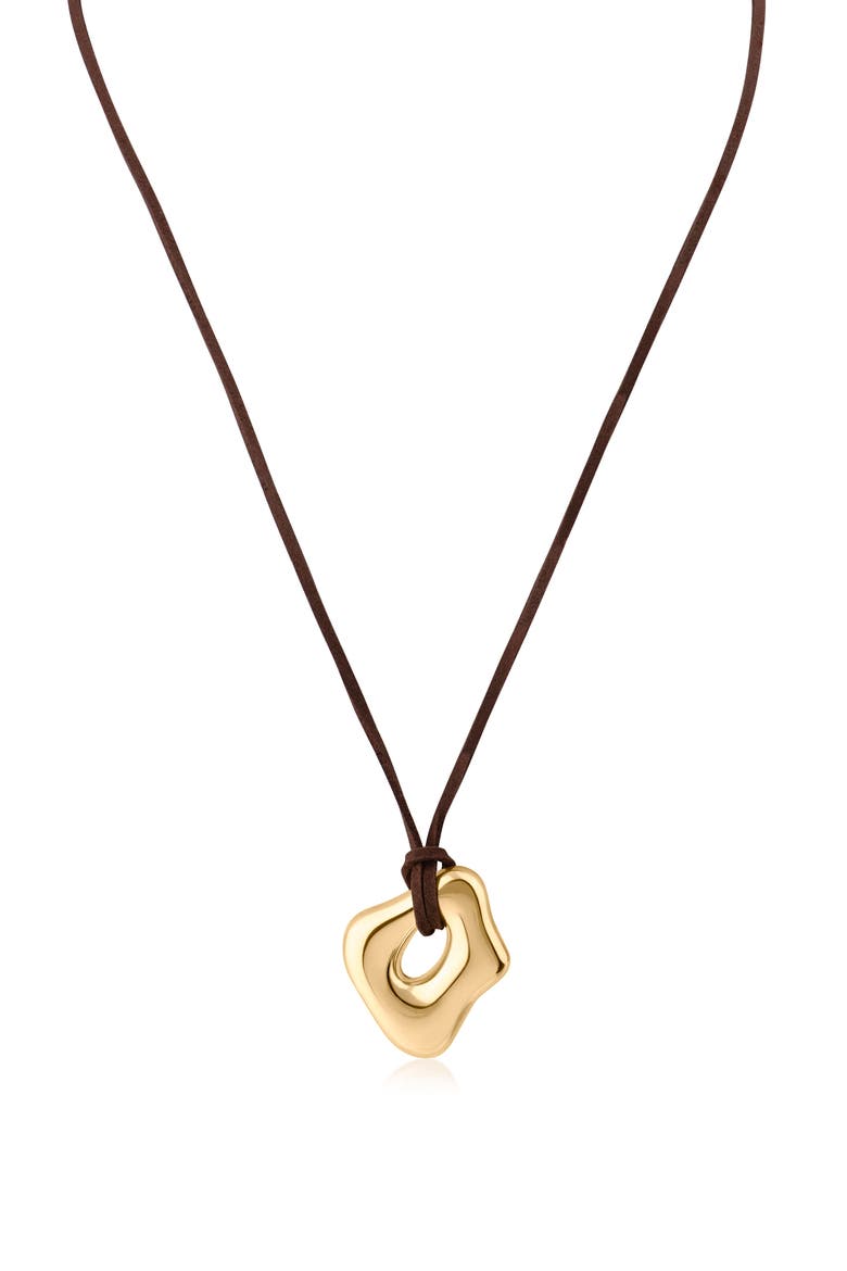Organic Contour Pendant Necklace, Main, color, BROWN/ GOLD