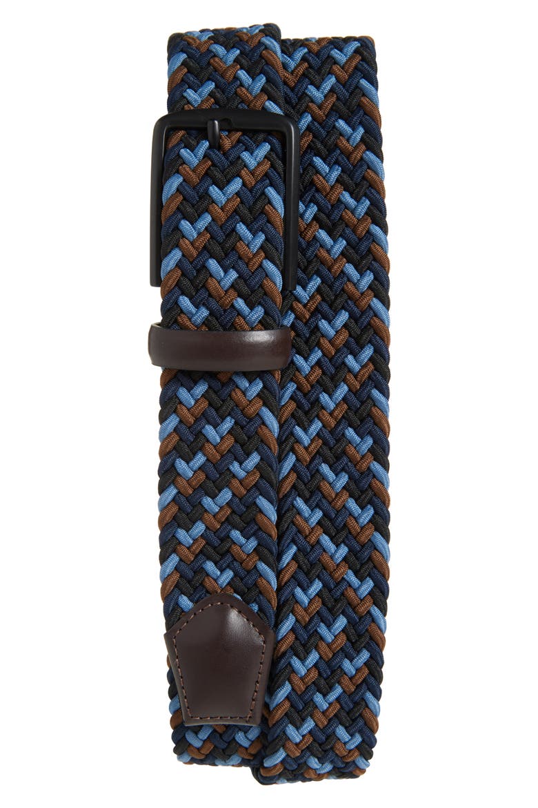 Stretch Woven Belt, Main, color, NAVY