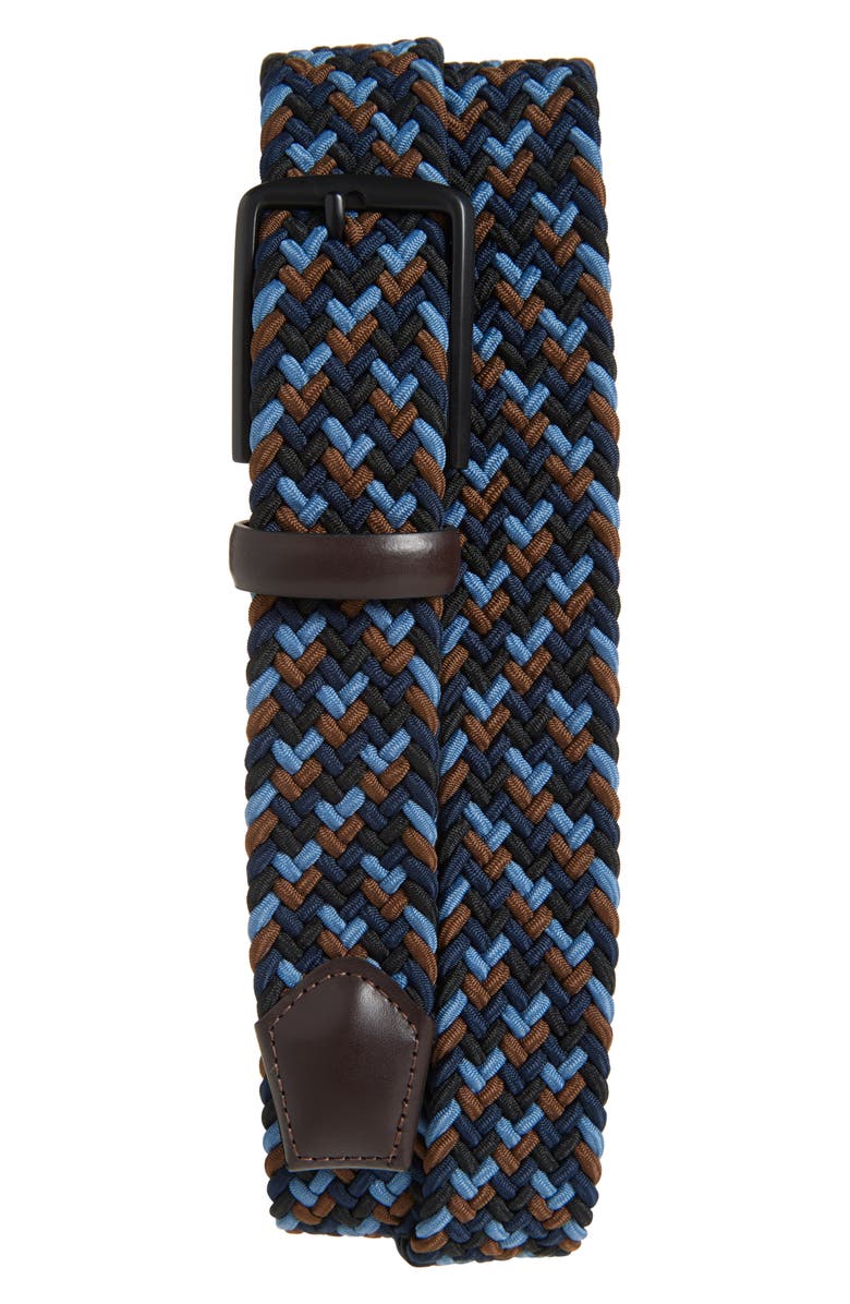 Original Penguin Stretch Woven Belt, Main, color, Navy