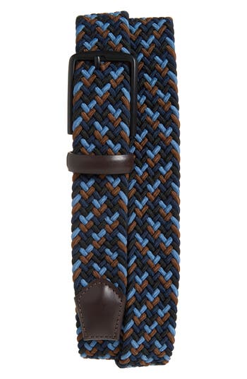 Original Penguin Stretch Woven Belt In Blue