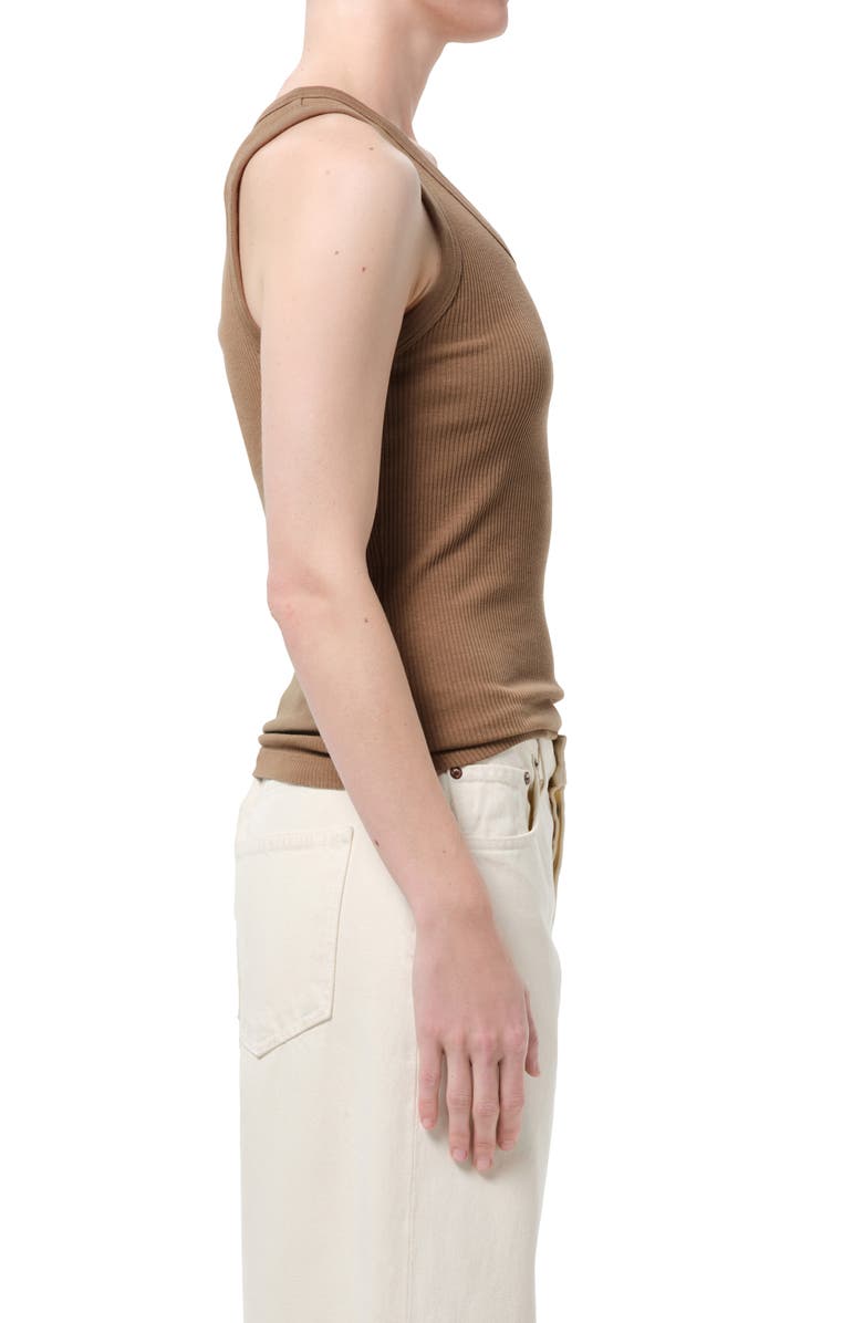 AGOLDE Poppy Rib Organic Cotton Blend Tank, Alternate, color, Hamoa Sand