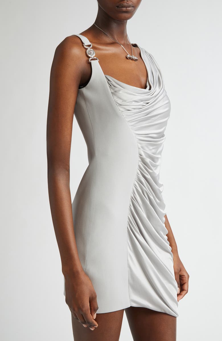 Versace Asymmetric Drape Liquid Jersey Cocktail Dress, Alternate, color,