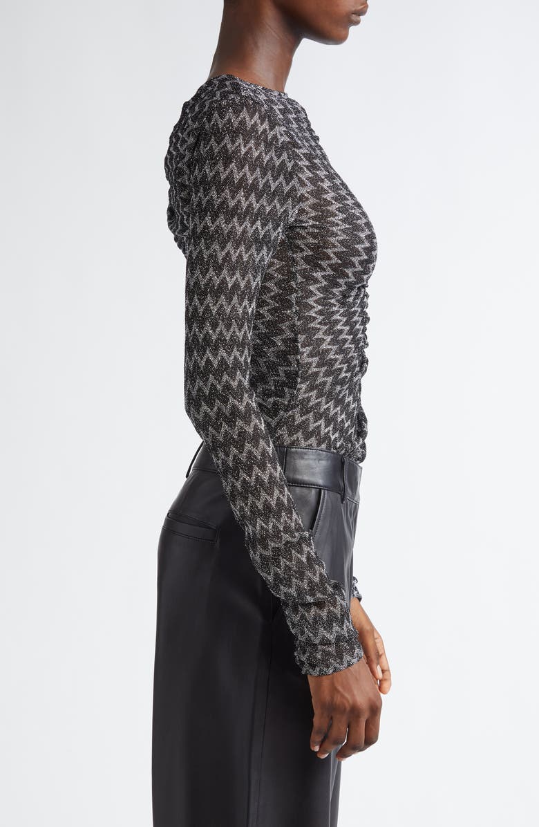 Missoni Gathered Asymmetric Neck Knit Top, Alternate, color, 