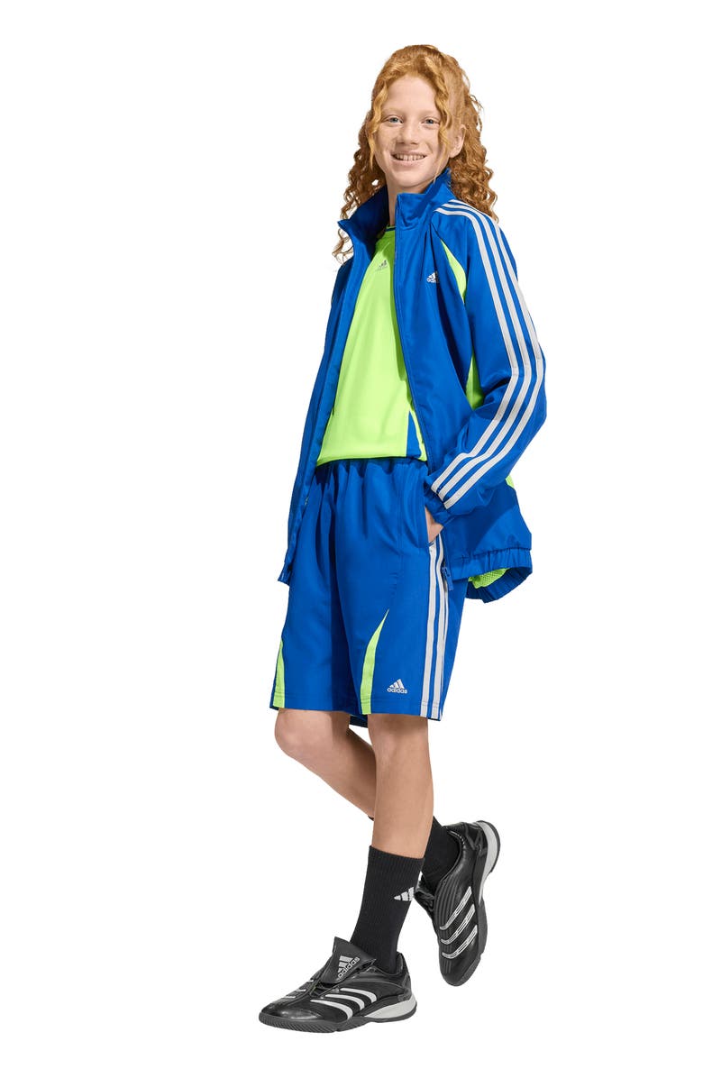 adidas Originals Kids' Teamgeist Loose Fit Track Jacket, Alternate, color, Royal/ Lucid Lemon/ Grey
