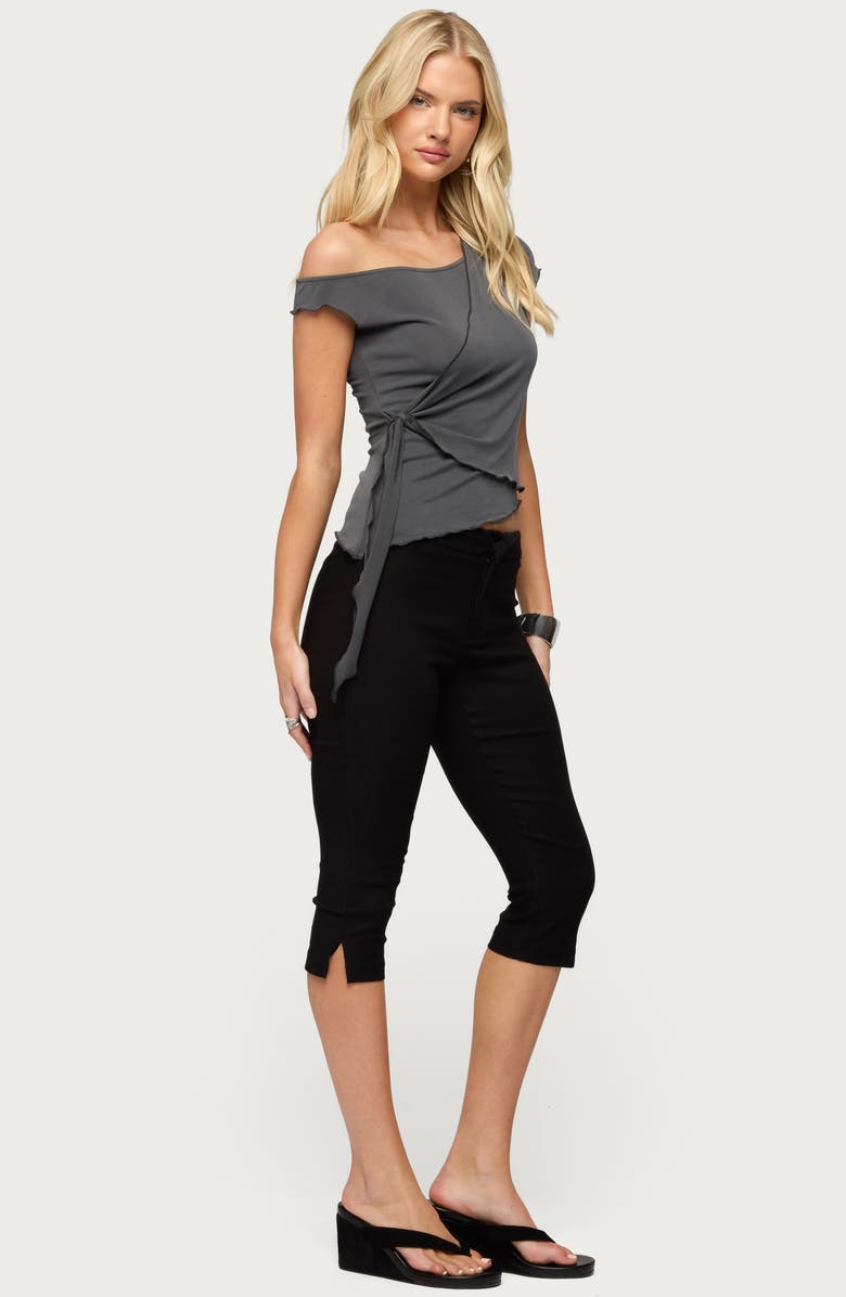 EDIKTED Asymmetric Off the Shoulder Wrap Top, Alternate, color,