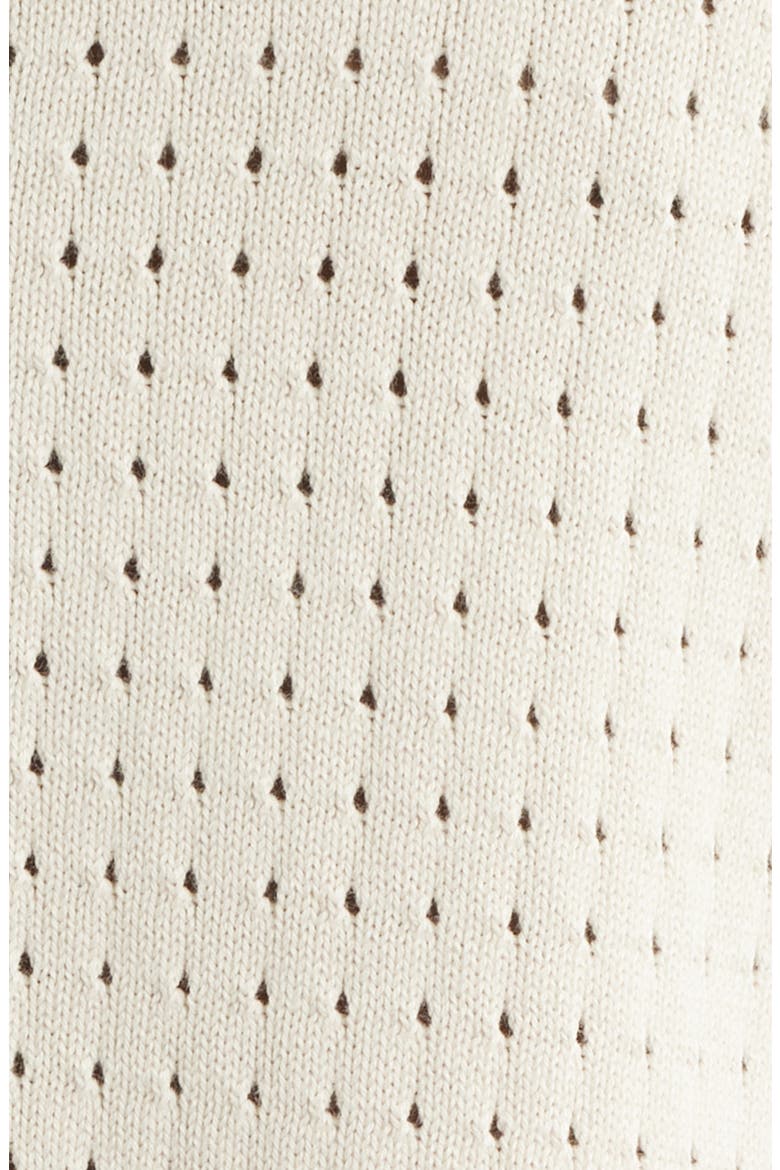 Pointelle Short Sleeve Organic Cotton Sweater, Alternate, color, NATURAL
