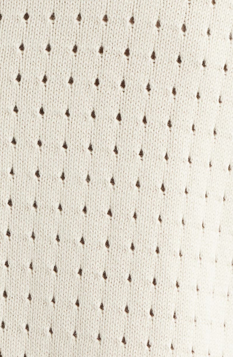 Corridor Pointelle Short Sleeve Organic Cotton Sweater, Alternate, color, Natural