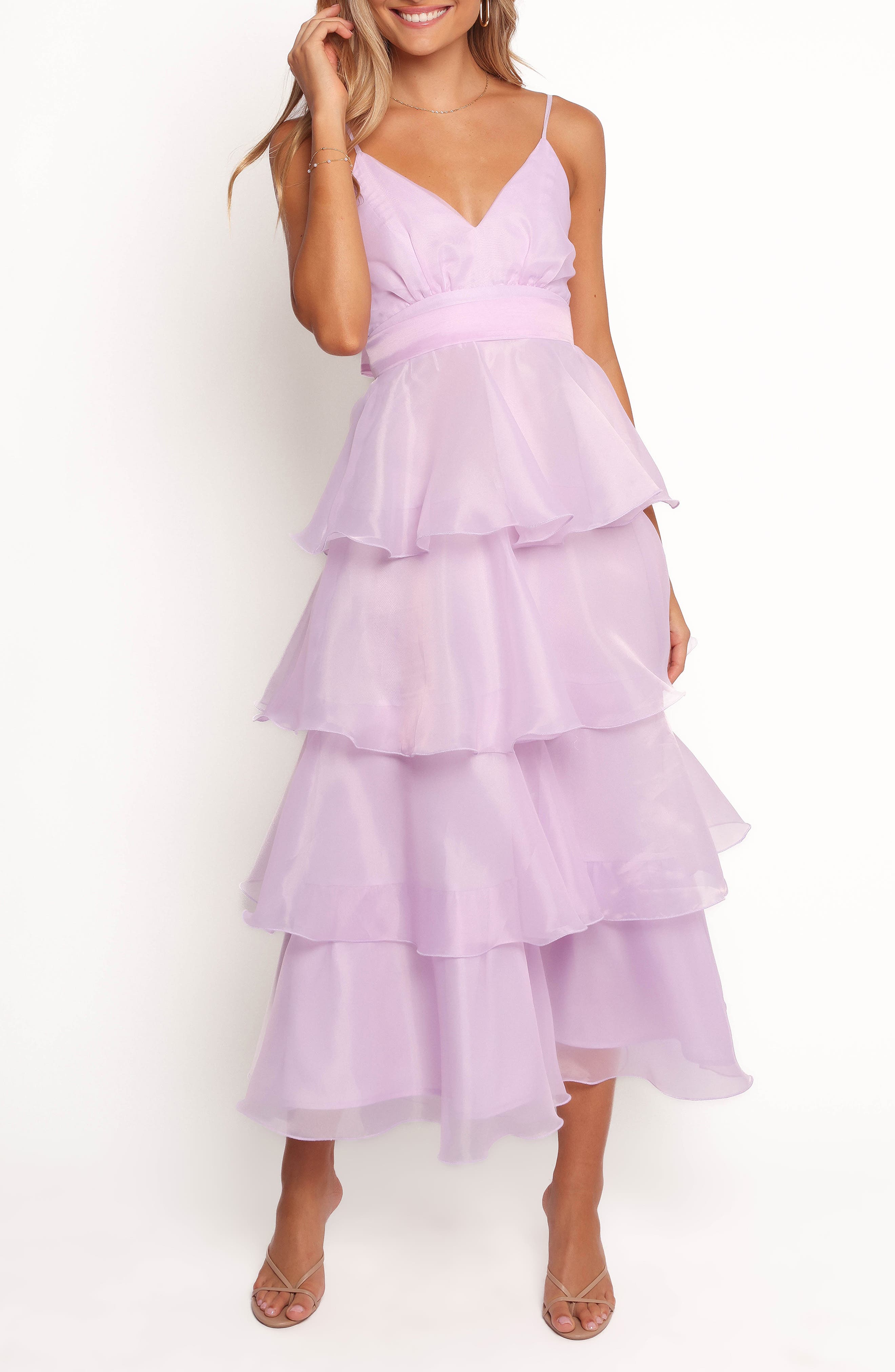 Petal & Pup Winslet Tiered Organza Maxi Dress
