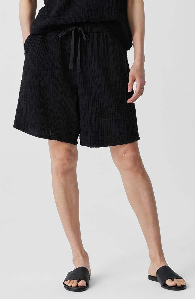 Eileen Fisher Organic Cotton Drawstring Shorts, Main, color, 