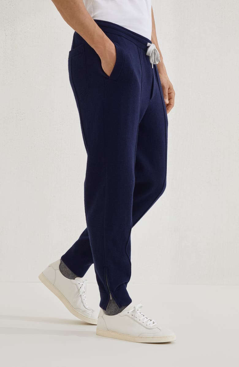 Brunello Cucinelli Double knit trousers, Alternate, color, Marine Blue