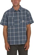 Billabong Bad Dog Plaid Short Sleeve Cotton Button-Up Shirt