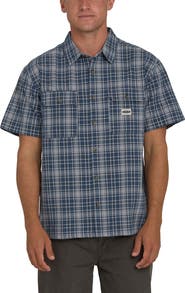 Billabong Bad Dog Plaid Short Sleeve Cotton Button-Up Shirt