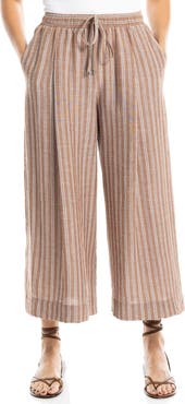 MAX STUDIO Striped Wide Leg Gaucho Pants