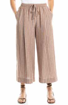 Striped Wide Leg Gaucho Pants