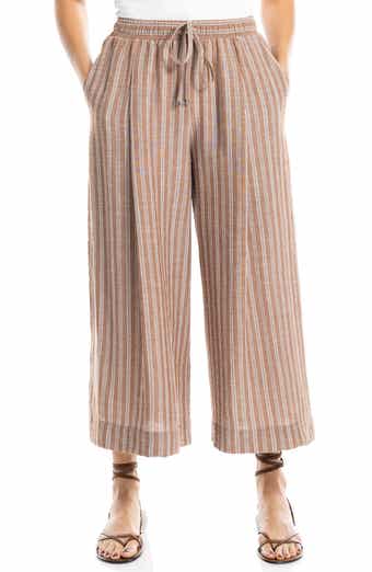 Striped Wide Leg Gaucho Pants