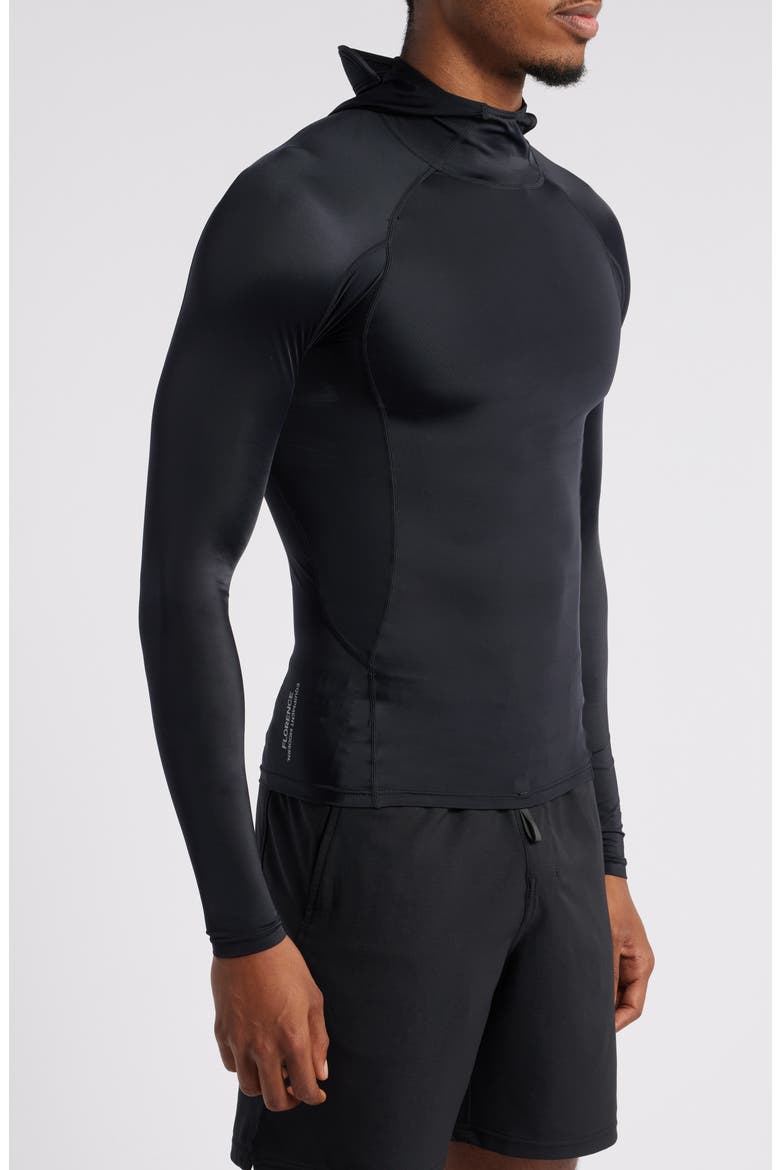 Long Sleeve Hooded Rashguard, Alternate, color, BLACK