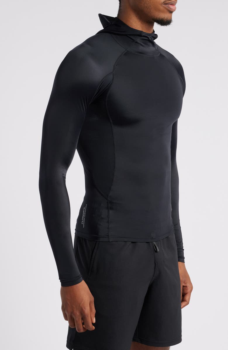 Florence Long Sleeve Hooded Rashguard, Alternate, color, Black