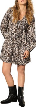 NEXT Long Sleeve Leopard Print Minidress