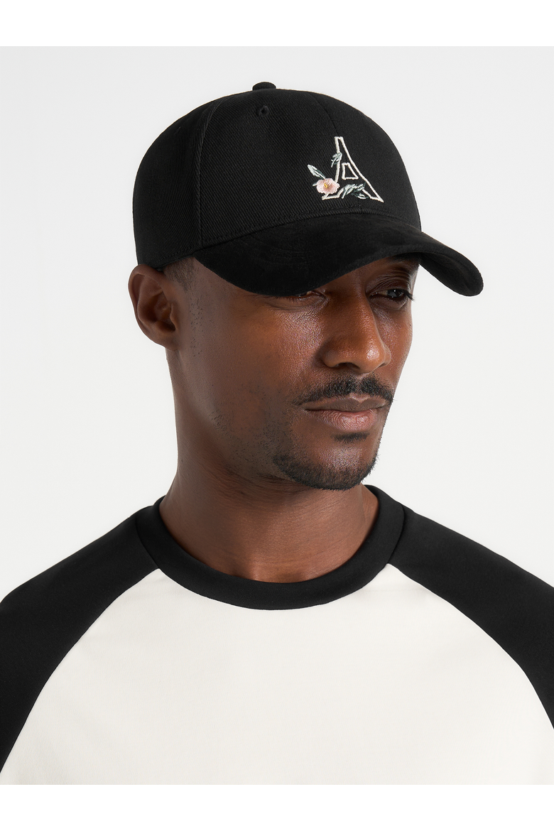 Floral Eiffel Suede Contrast Cap, Alternate, color, Black