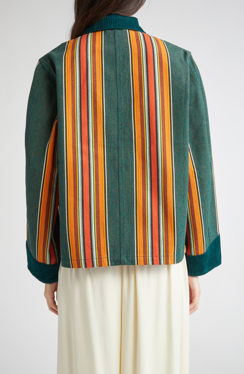 Bode Parakeet Stripe Craft Jacket, Alternate, color, Green Multi