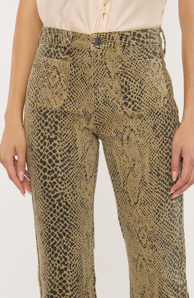 KanCan Natalie High Rise Crop Flare Jeans, Alternate, color, Python Print