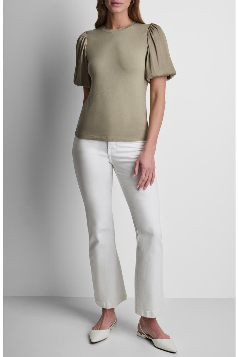 Mixed Media Top, Alternate, color, LIGHT FATIGUE