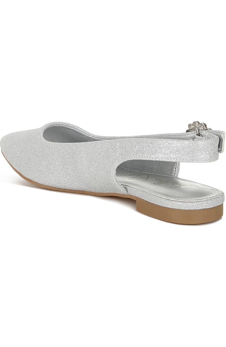 LONDON RAG Giora Jewel Buckle Slingback Flat, Alternate, color, Silver