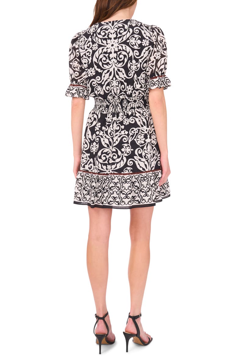 Halogen<sup>®</sup> V-Neck Short Sleeve Tiered Dress, Alternate, color, Rich Black