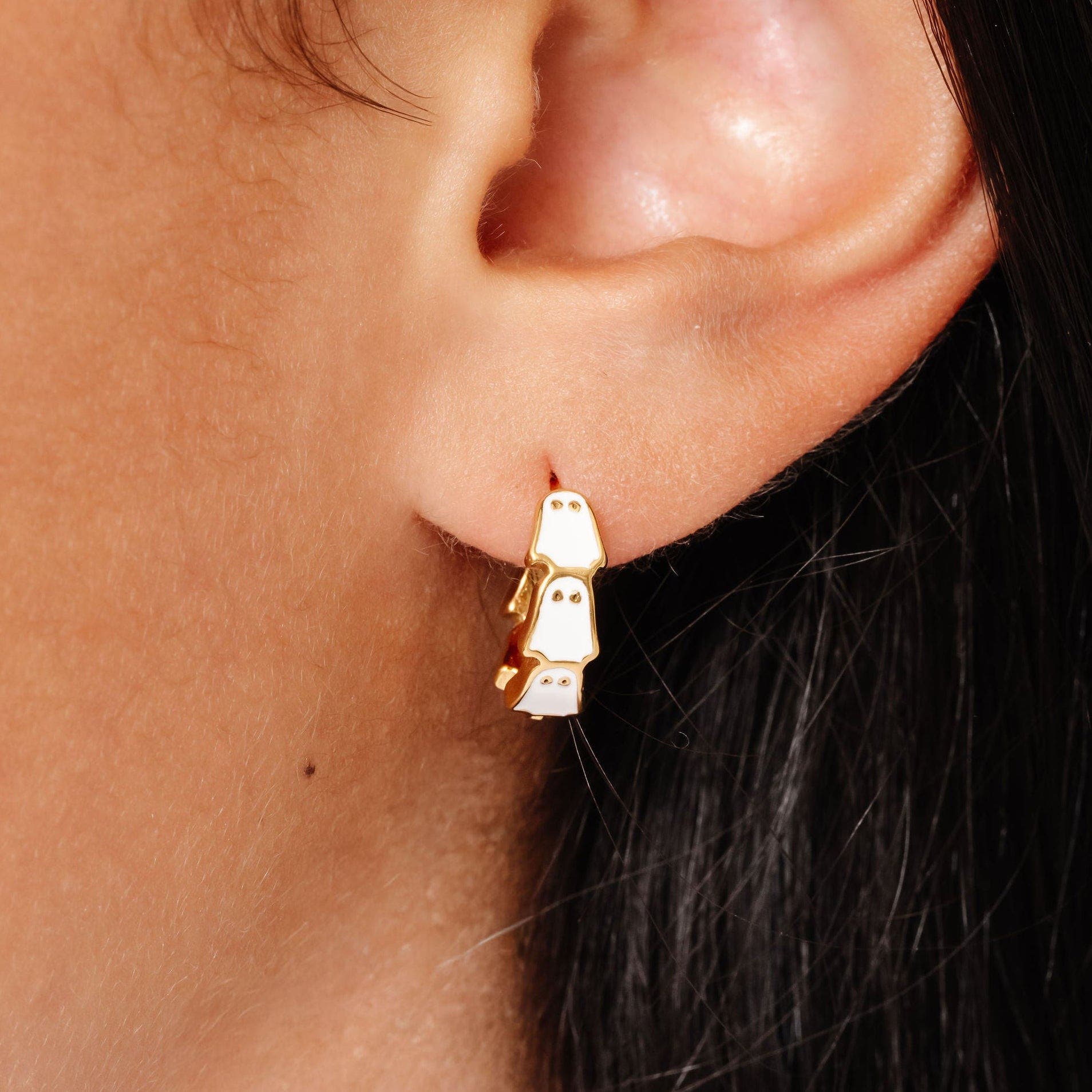 Pip Pop Ghost & Pumpkin Hoop Earring Set | Nordstrom