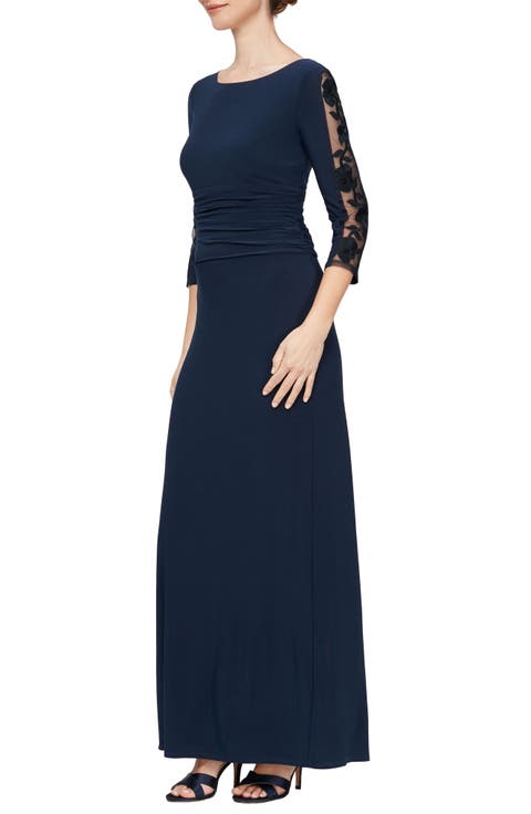 Embellished Sleeve Gown (Petite)