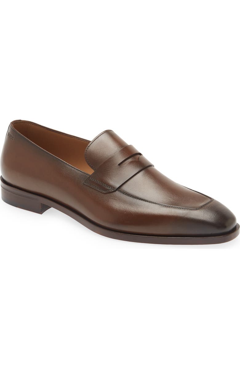 BOSS Lisbon Penny Loafer, Main, color, Med Brn