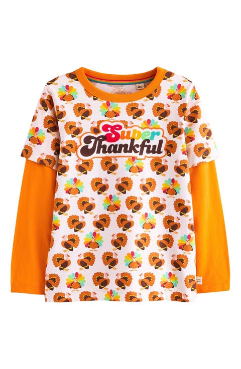 Kids' Super Thankful Long Sleeve Graphic T-Shirt (Little Kid)