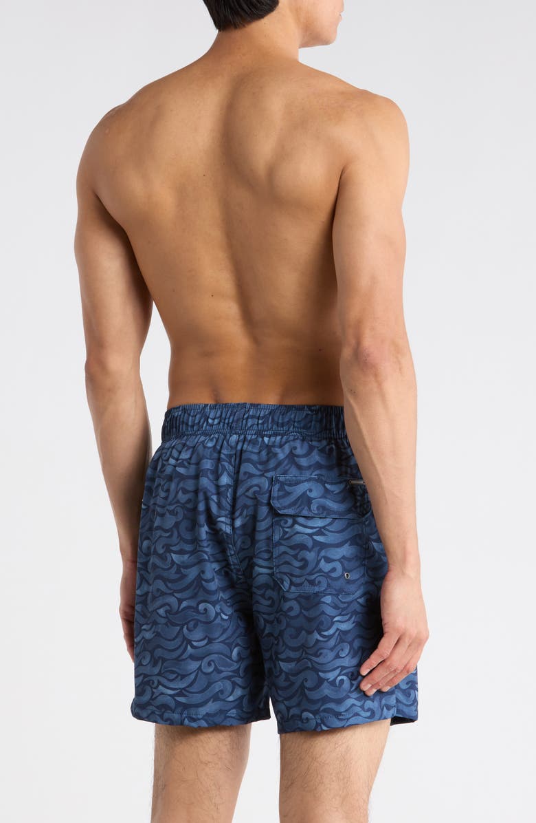 Vintage Summer 4-Way Stretch Volley Swim Trunks, Alternate, color, Navy