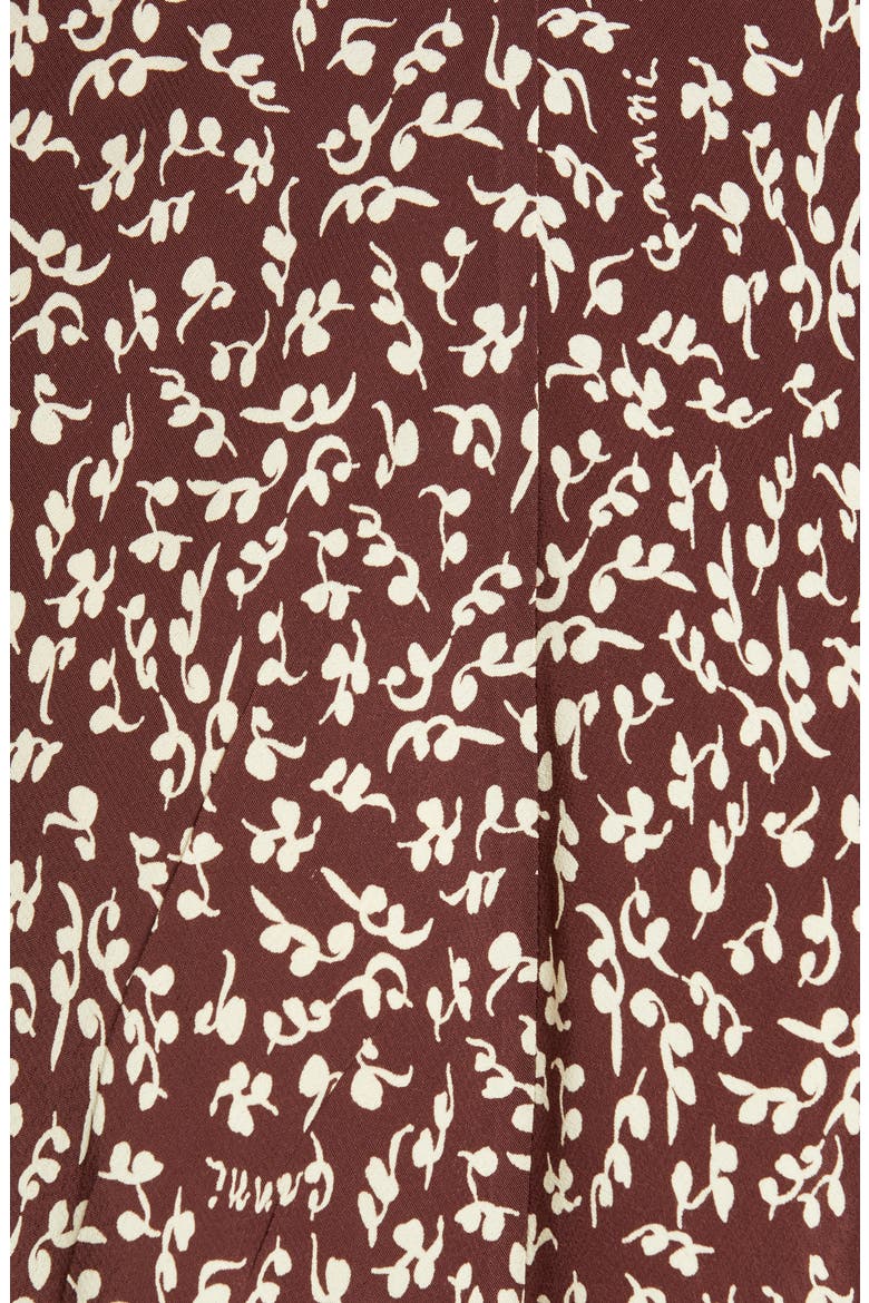 Floral Logo Crêpe Wrap Dress, Alternate, color, DECADENT CHOCOLATE