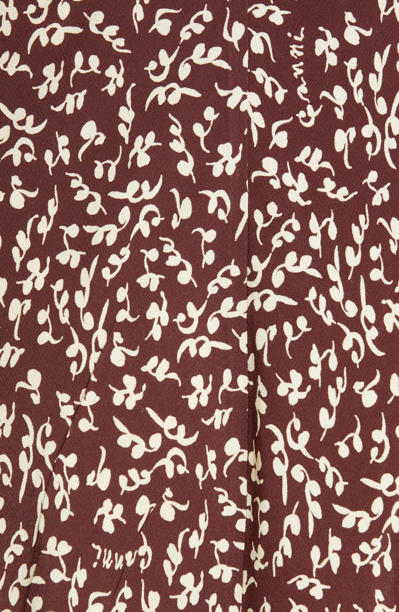 Ganni Floral Logo Crêpe Wrap Dress, Alternate, color, 