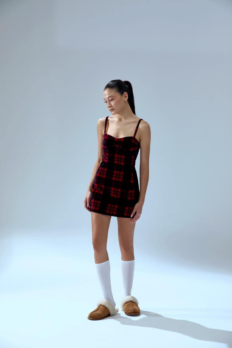 Pure Cotton Your *Itch Plaid Mini Dress, Alternate, color, Red