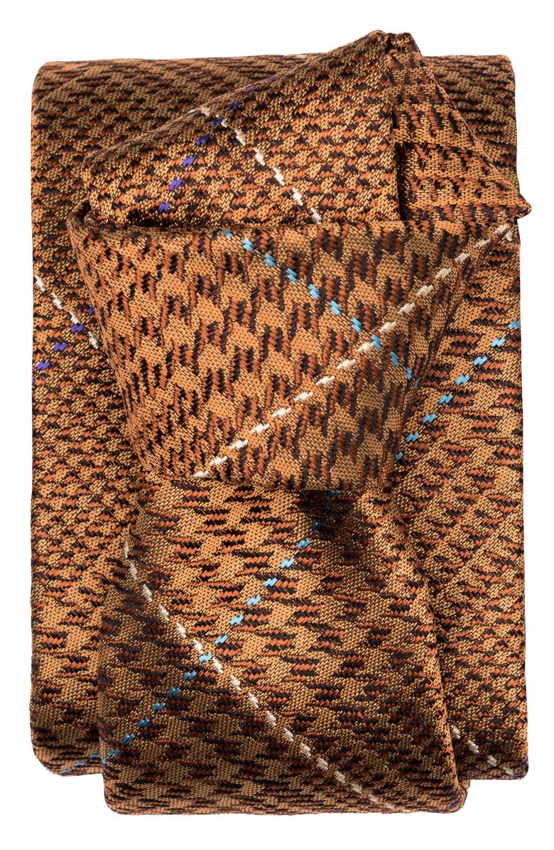 Elizabetta Spoleto - Extra Long Silk Jacquard Tie for Men, Alternate, color, Copper