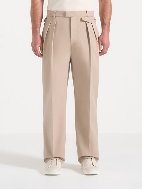 Pierre Relaxed Fit Pleated Tailored Trousers