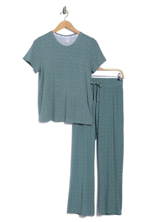 Calvin Klein Soft Slumber Short Sleeve Top & Pants Pajamas In Green