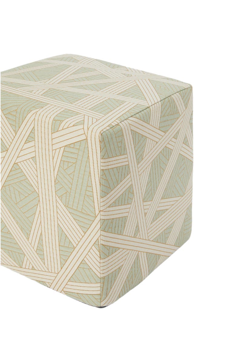 Missoni Home Nastri 40x40x40 Cm Footstool Cube With Contrasting Stitching, Alternate, color, Green