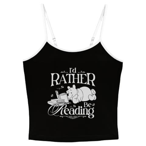 Junior's Bear Rather Be Reading Tank Top